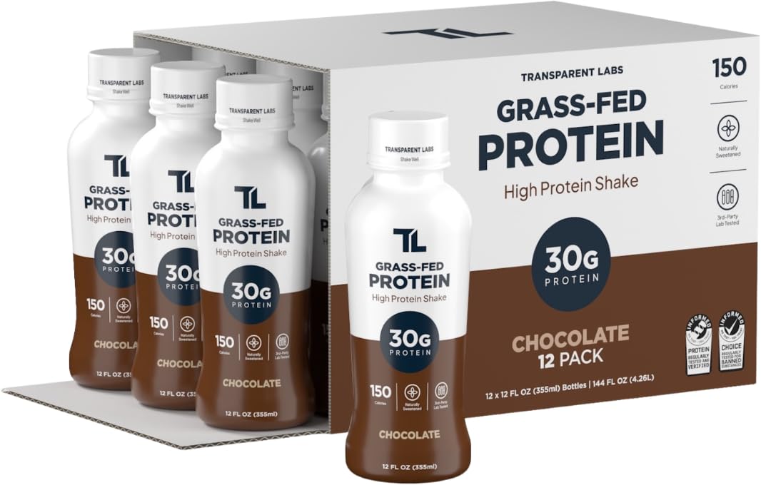 Transparent Labs Grass-Fed Protein Shake - Salted Caramel - 12 Pack