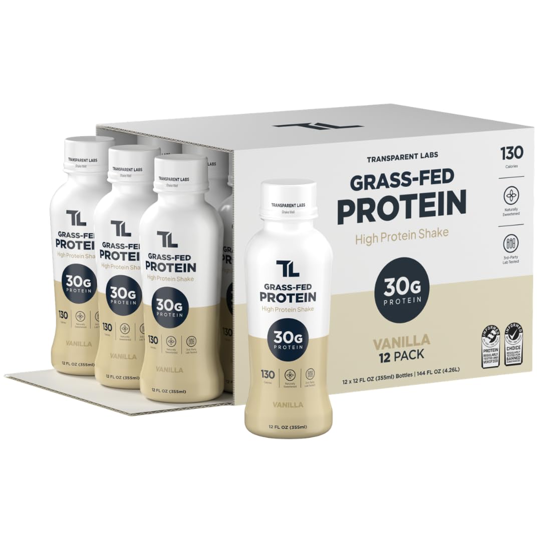 Transparent Labs Grass-Fed Protein Shake - Salted Caramel - 12 Pack