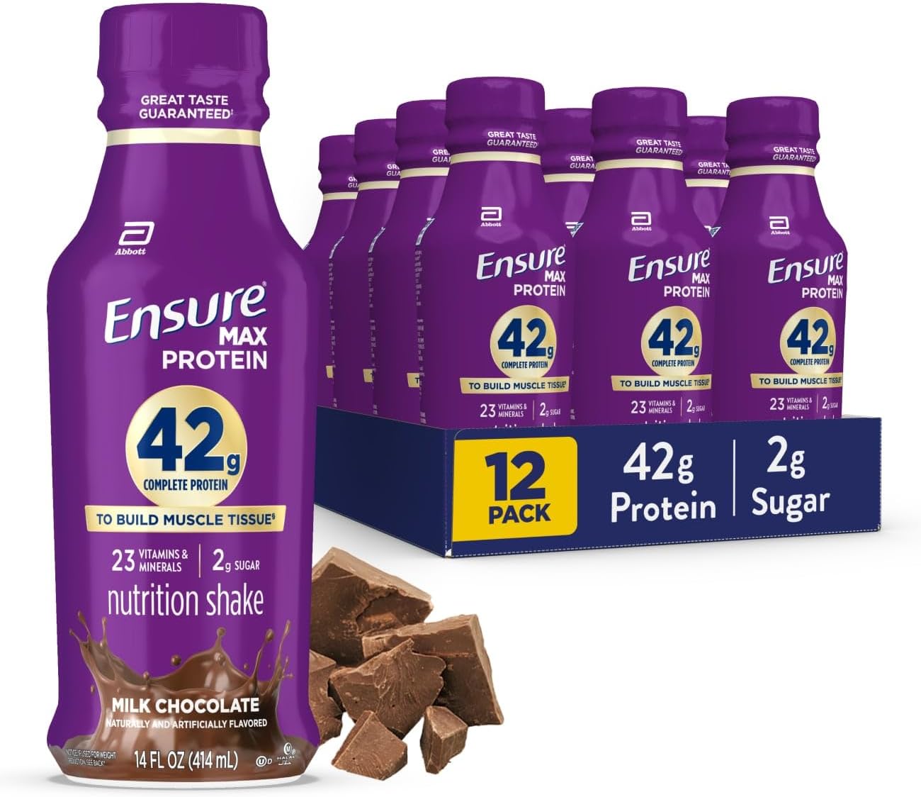 Ensure Max Protein Milk Chocolate Shake, 42g High Protein, 12 Pack