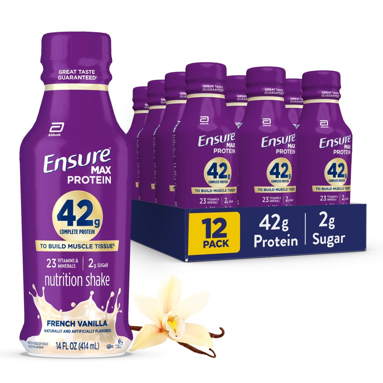 Ensure Max Protein Milk Chocolate Shake, 42g High Protein, 12 Pack