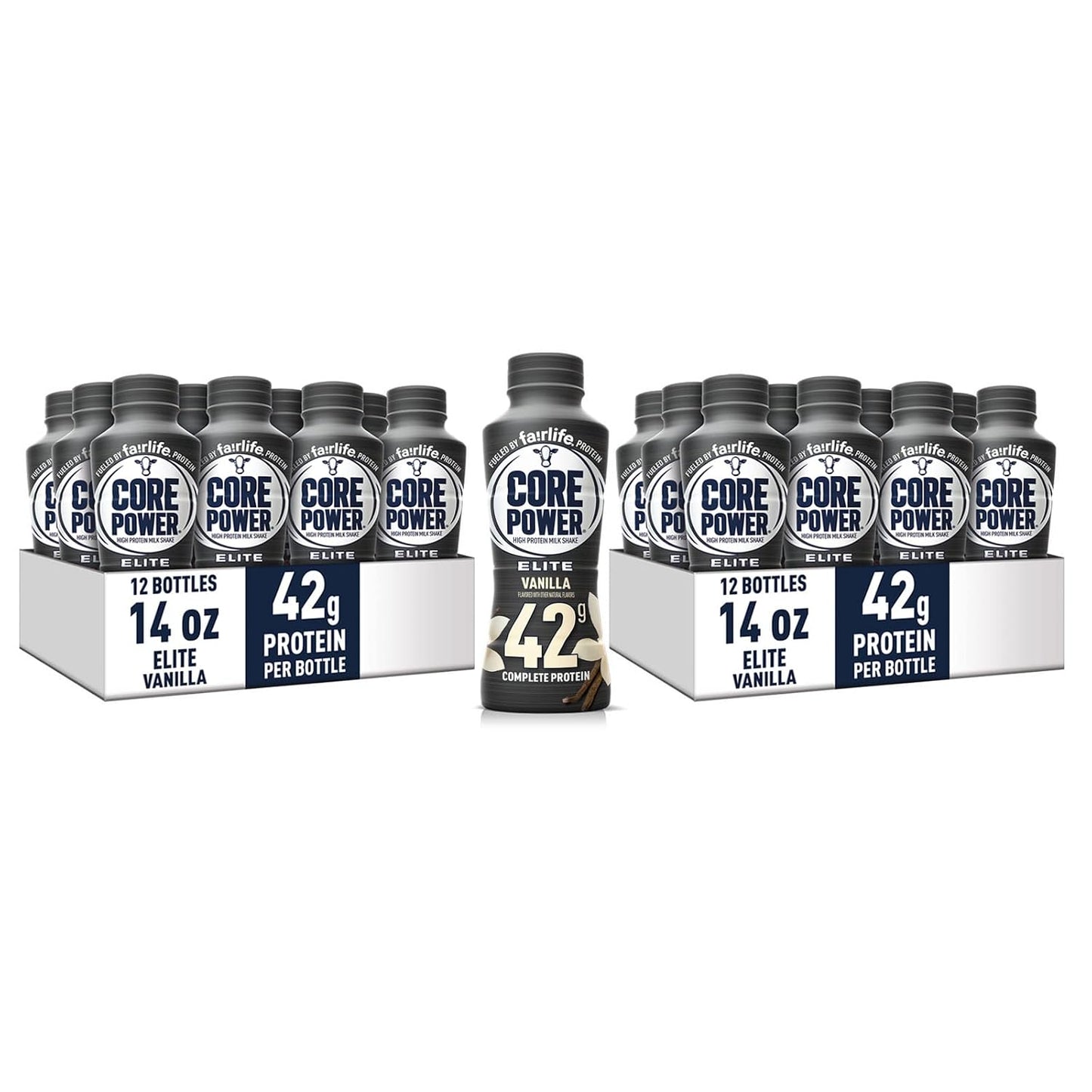 Fairlife Core Power Elite 42g High Protein Milk Shake, Ready To Drink for Workout Recovery, Vanilla, 14 Fl Oz (2 Packs of 12)