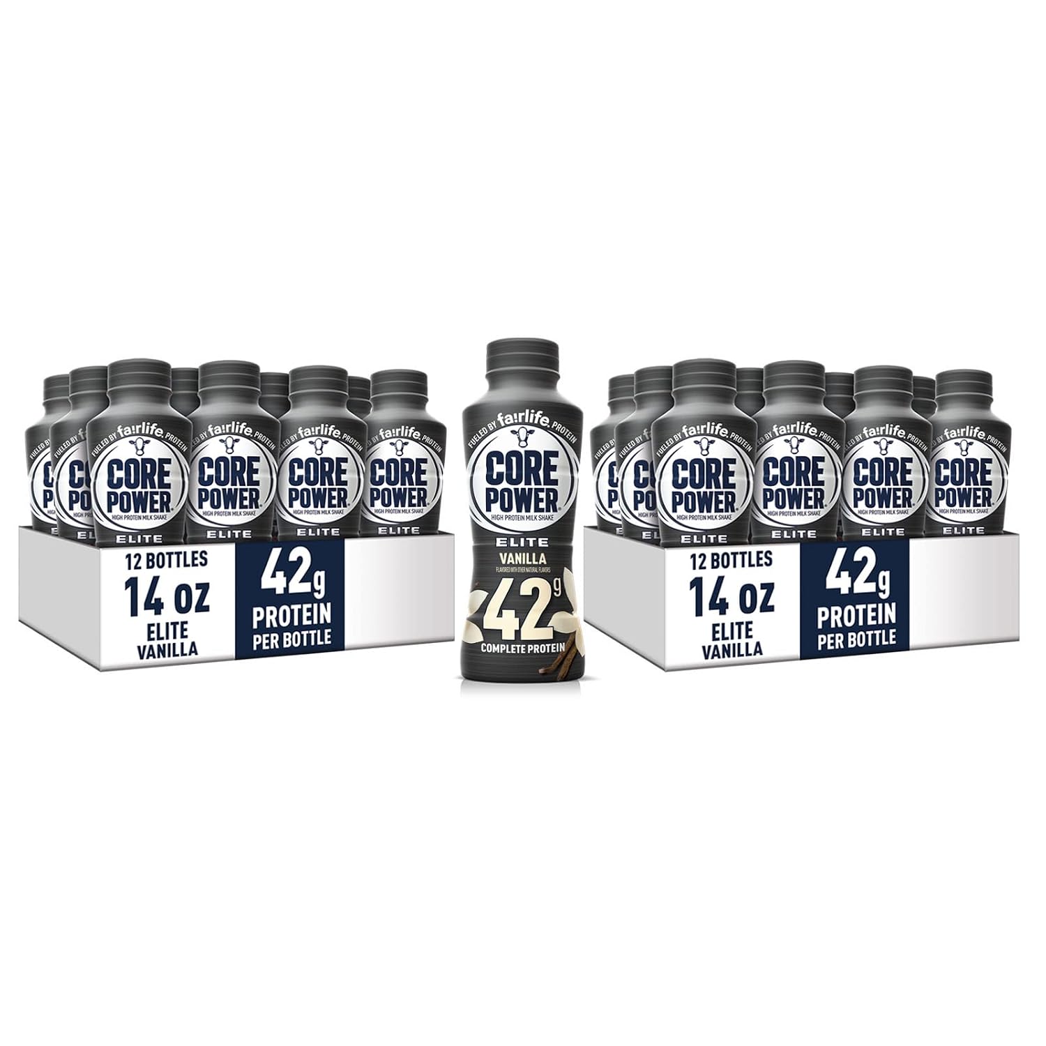 Fairlife Core Power Elite 42g High Protein Milk Shake, Ready To Drink for Workout Recovery, Vanilla, 14 Fl Oz (2 Packs of 12)