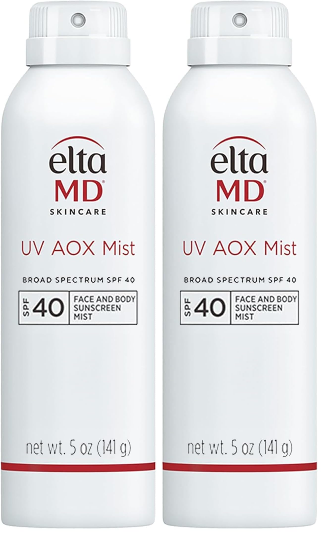 EltaMD UV AOX Mist Mineral Sunscreen Spray SPF 40, Broad Spectrum Face and Body Sunscreen with Zinc Oxide, 100% Mineral Active, Hydration Boost with Antioxidants, Moisturizer with SPF 40, 5 oz