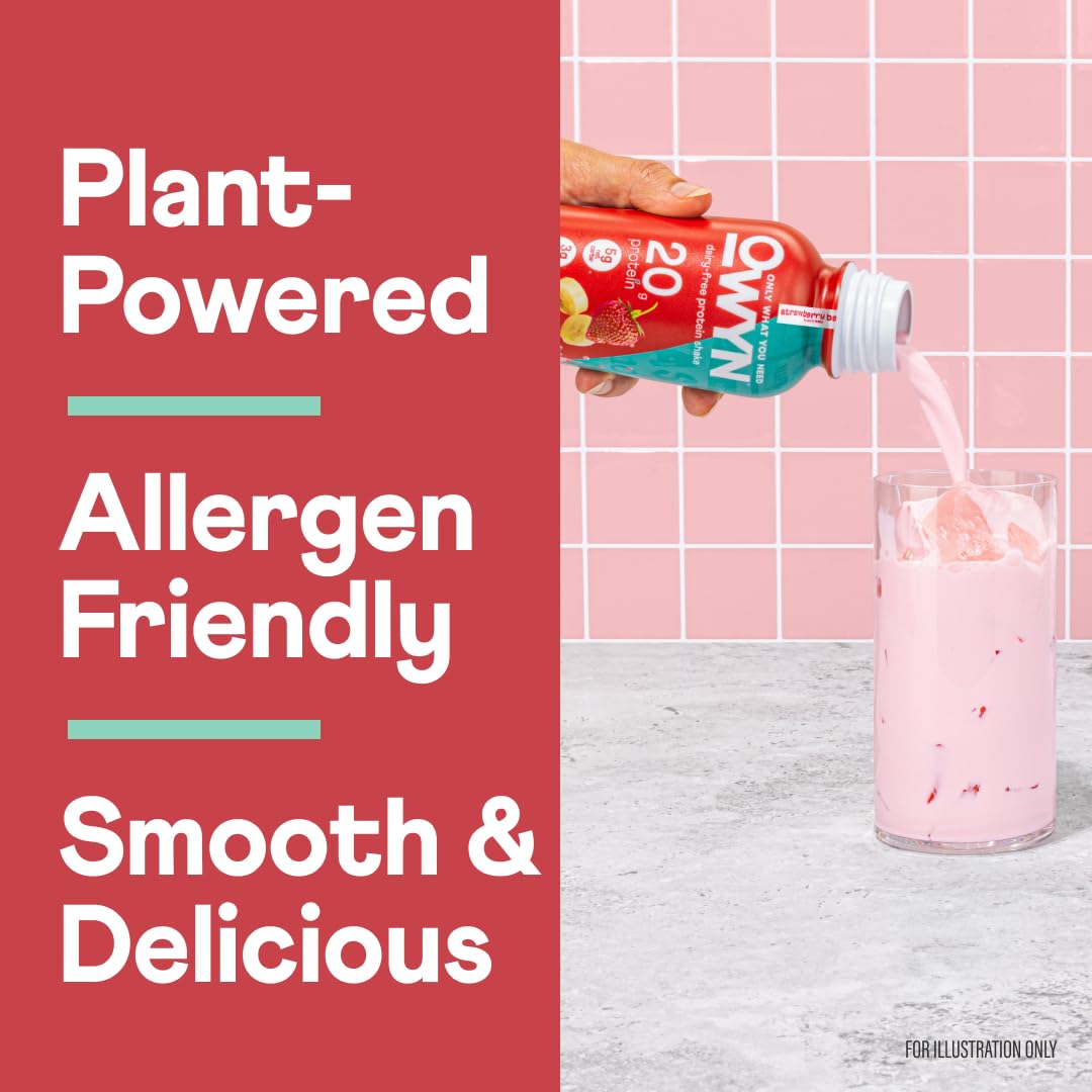 OWYN Only What You Need Strawberry Banana Flavored 20g Protein Shake, 12 Ct