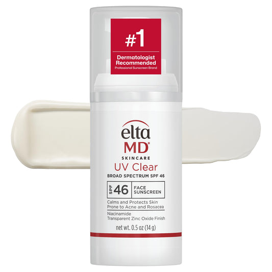 EltaMD UV Clear Face Sunscreen SPF 46, Oil Free Sunscreen with Zinc Oxide, Dermatologist Recommended, 0.5 oz