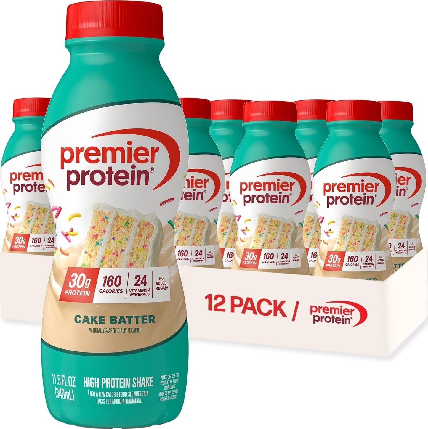 Premier Protein 30g High Protein Shake, Peaches & Cream, 12 Pack