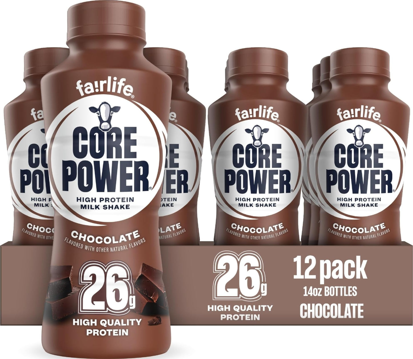 Core Power Protein Shake, Strawberry Banana, 26g Bottle, 14oz, 12 Pack