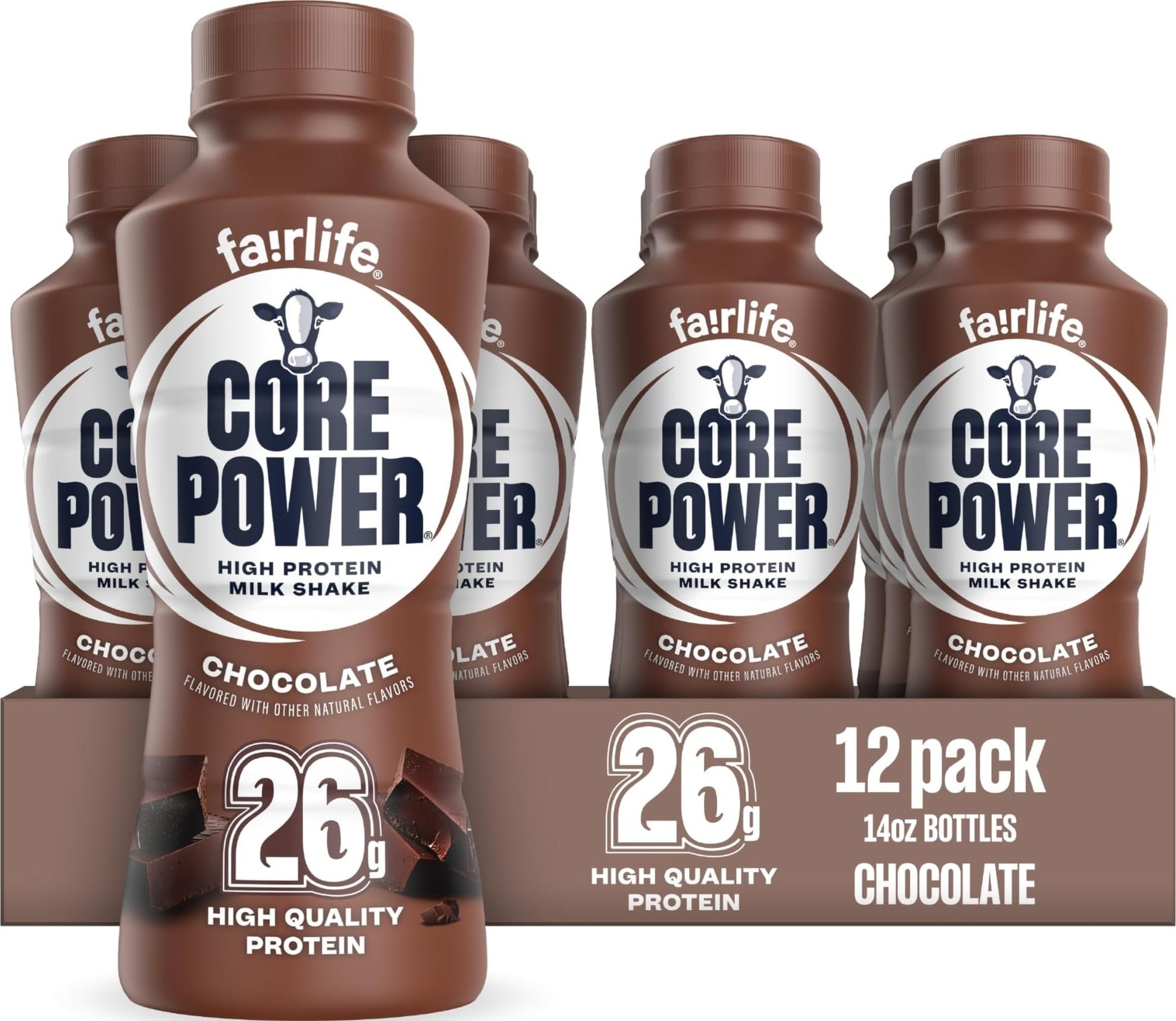 Core Power Protein Shake, Strawberry Banana, 26g Bottle, 14oz, 12 Pack