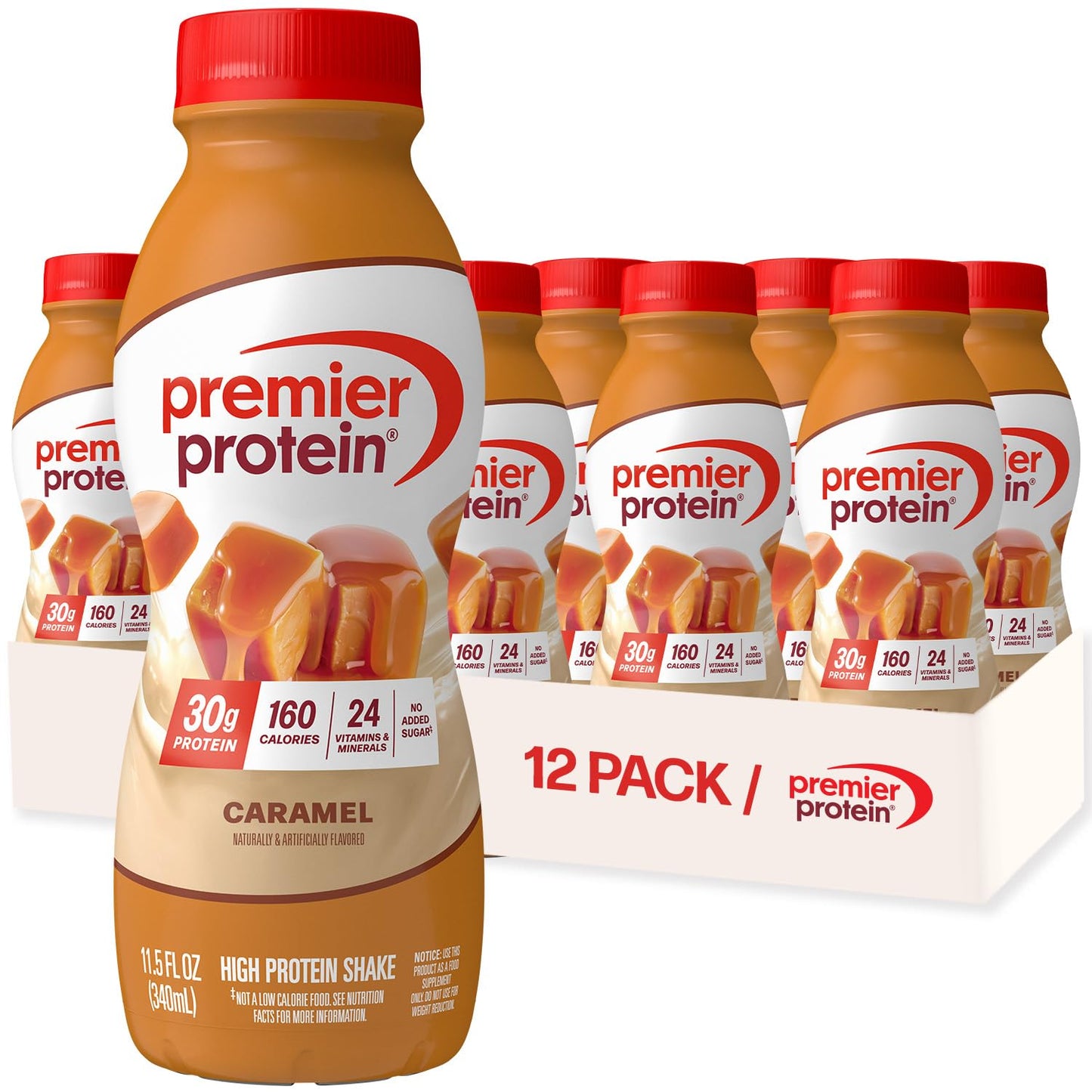 Premier Protein 30g High Protein Shake, Peaches & Cream, 12 Pack