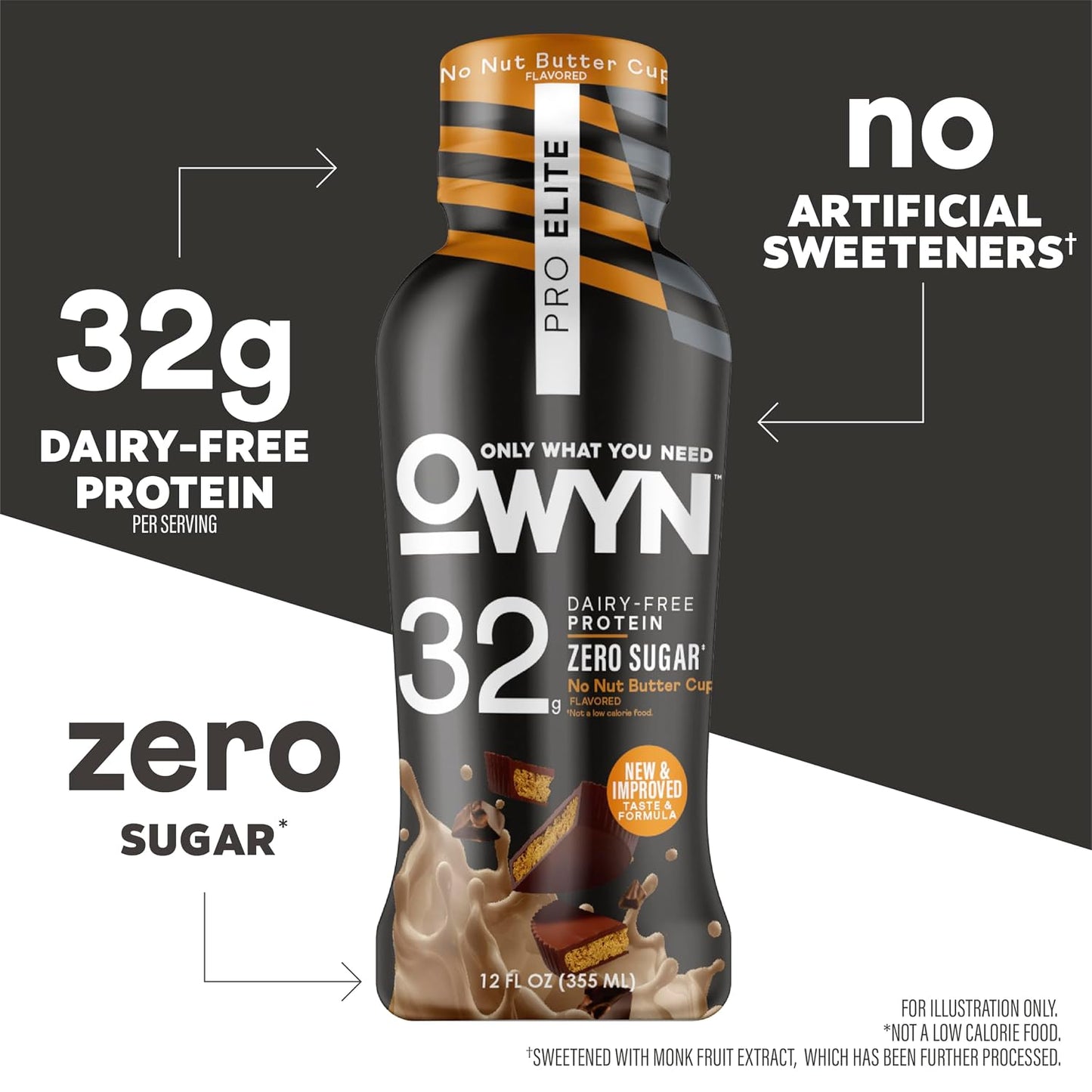 OWYN Only What You Need 32g No Nut Buttercup Flavored Protein Shake, 12 Ct