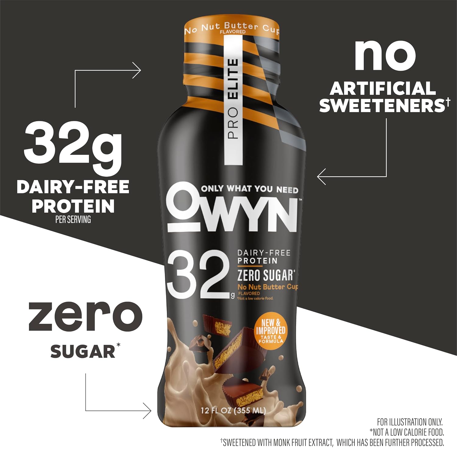 OWYN Only What You Need 32g No Nut Buttercup Flavored Protein Shake, 12 Ct