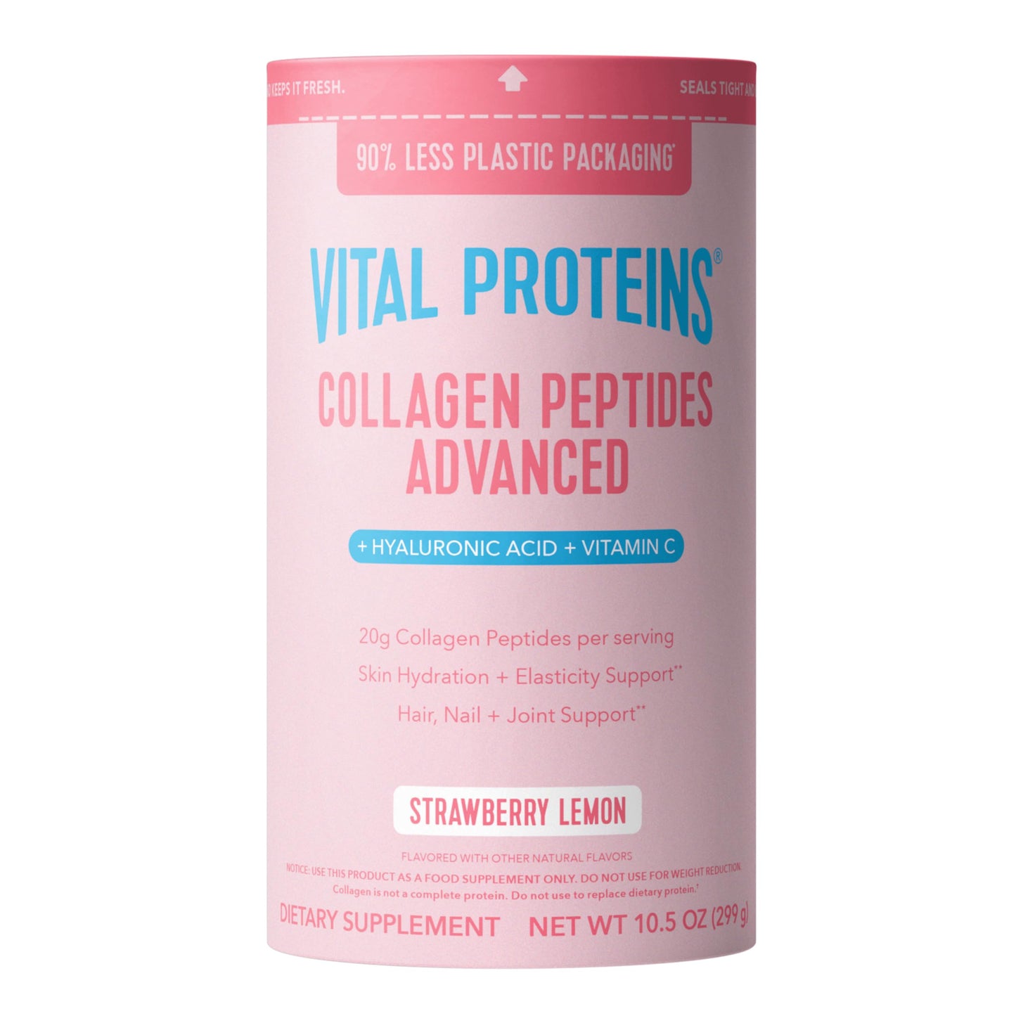 Vital Proteins Collagen Peptides Powder Advanced, Unflavored, 20oz | Hyaluronic Acid & Vitamin C, Supports Hair Skin & Nails, Collagen Peptides, 27 Servings