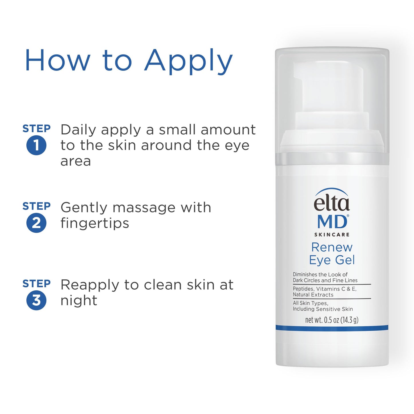 EltaMD Skin Care Facial Care Set, Recovery Amino Acid Cleanser Trial Size and Renew Eye Gel