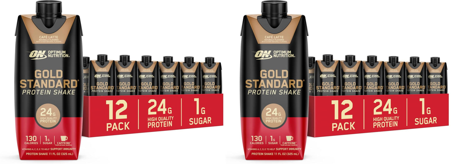 Optimum Nutrition Gold Standard Protein Shake, 24g Protein, Ready to Drink Protein Drinks, Chocolate, 11 Fl Oz, 12 Count (Pack of 1) (Packaging May Vary)
