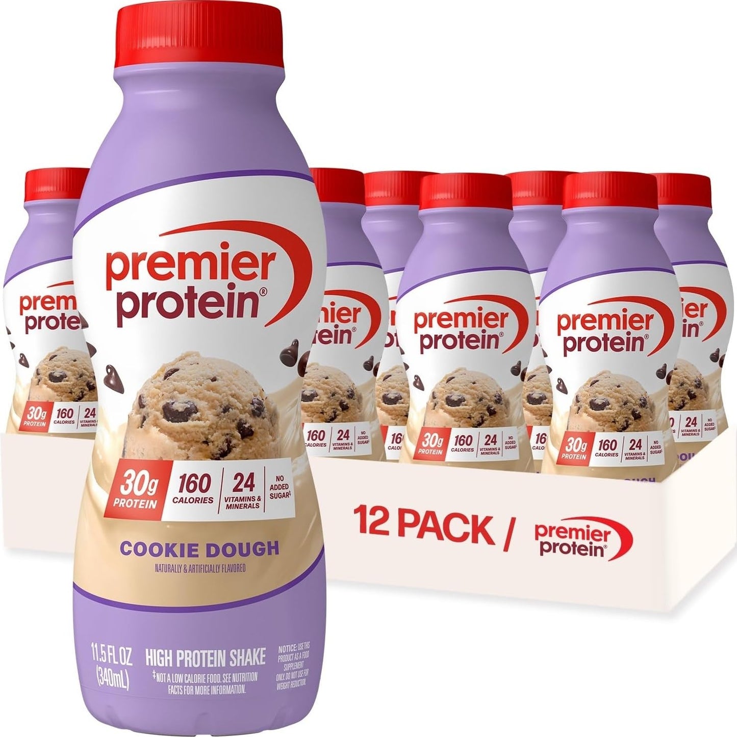 Premier Protein 30g High Protein Shake, Peaches & Cream, 12 Pack