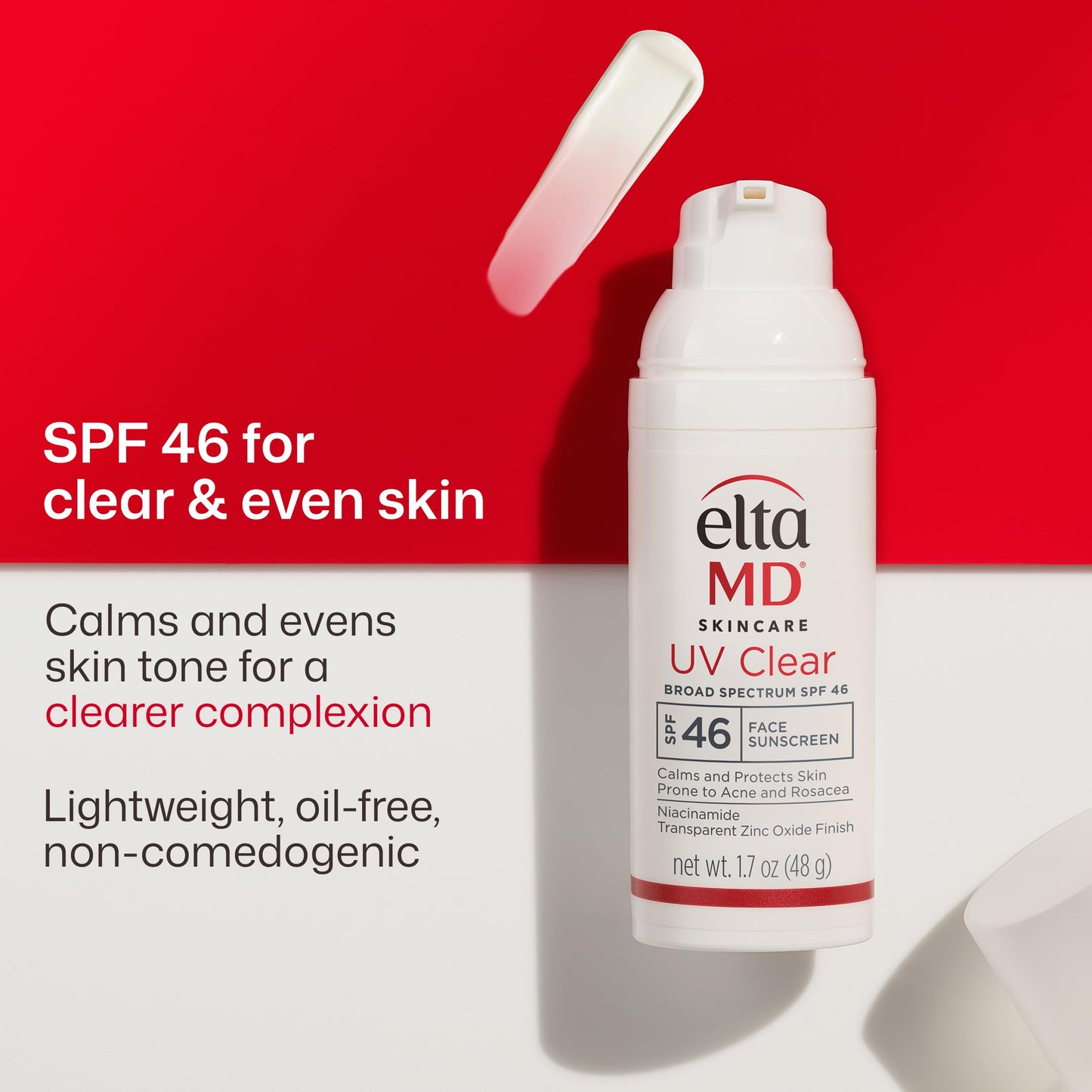 EltaMD UV Clear Face Sunscreen SPF 46, Oil-Free Sunscreen with Zinc Oxide, Dermatologist Recommended