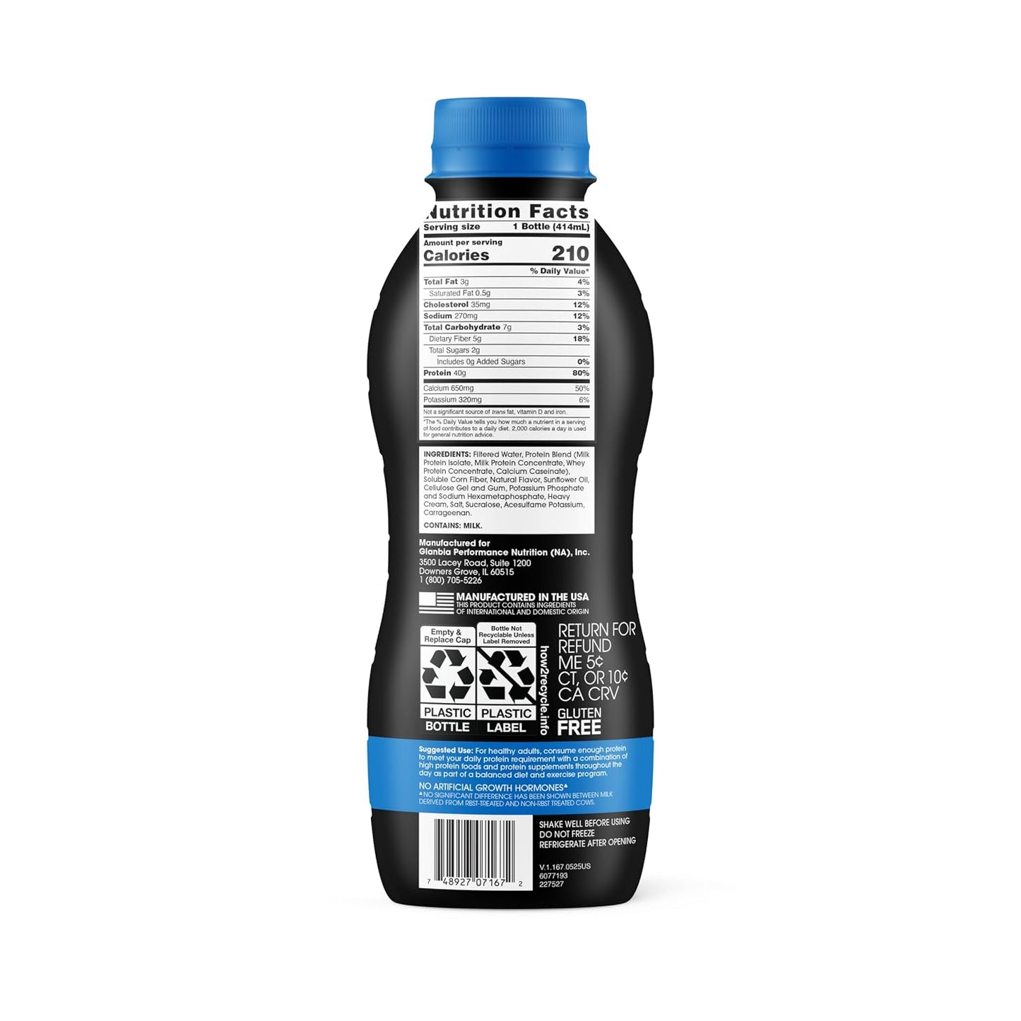 Optimum Nutrition 40g Protein Shake, Vanilla, 14 Fl Oz, 12 Ct | Naturally Flavored, On The Go Complete Protein Drink, Supports Muscle Recovery, 40g of Protein per Serving, Gluten Free