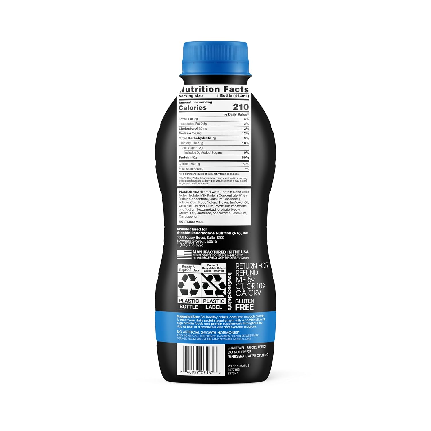 Optimum Nutrition 40g Protein Shake, Vanilla, 14 Fl Oz, 12 Ct | Naturally Flavored, On The Go Complete Protein Drink, Supports Muscle Recovery, 40g of Protein per Serving, Gluten Free