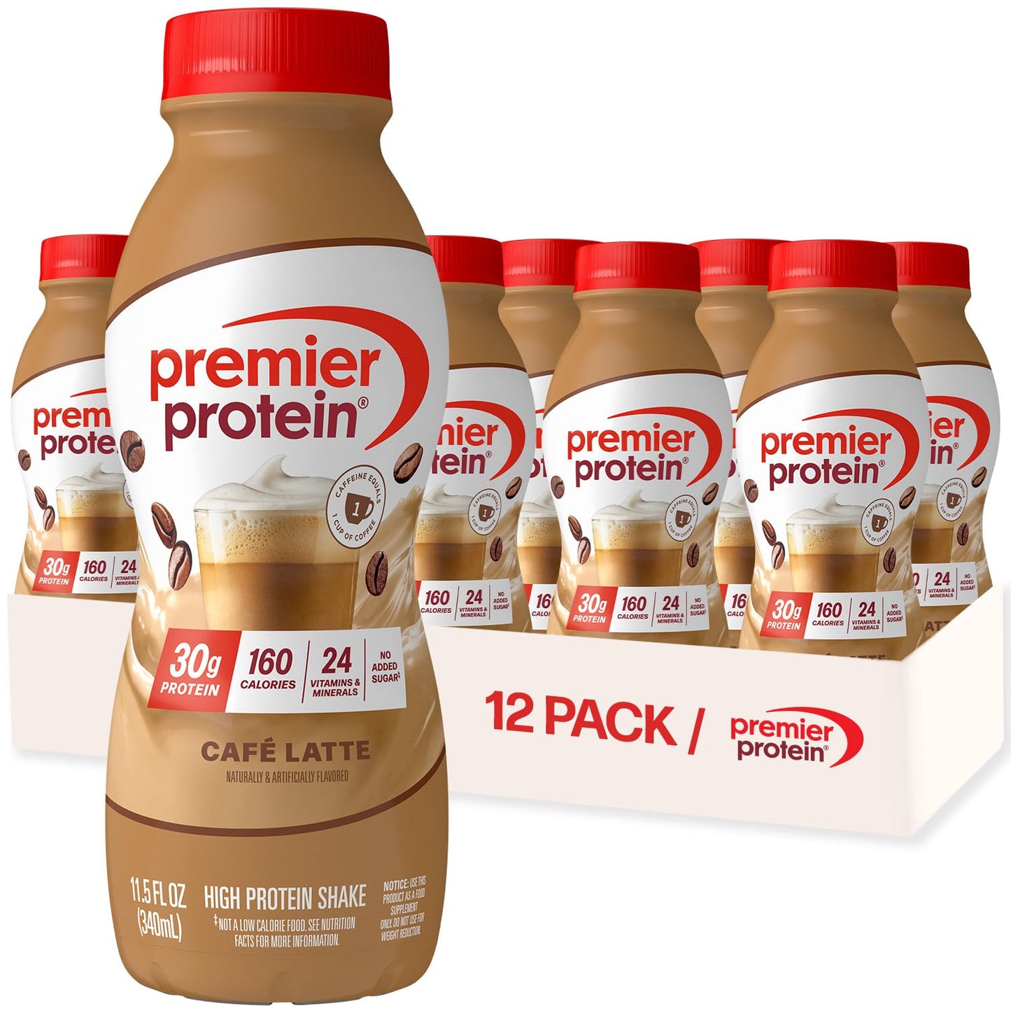Premier Protein 30g High Protein Shake, Peaches & Cream, 12 Pack