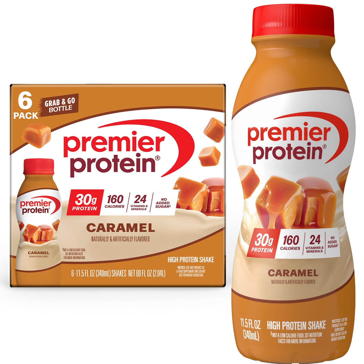 Premier Protein 30g High Protein Shake, Peaches & Cream, 12 Pack
