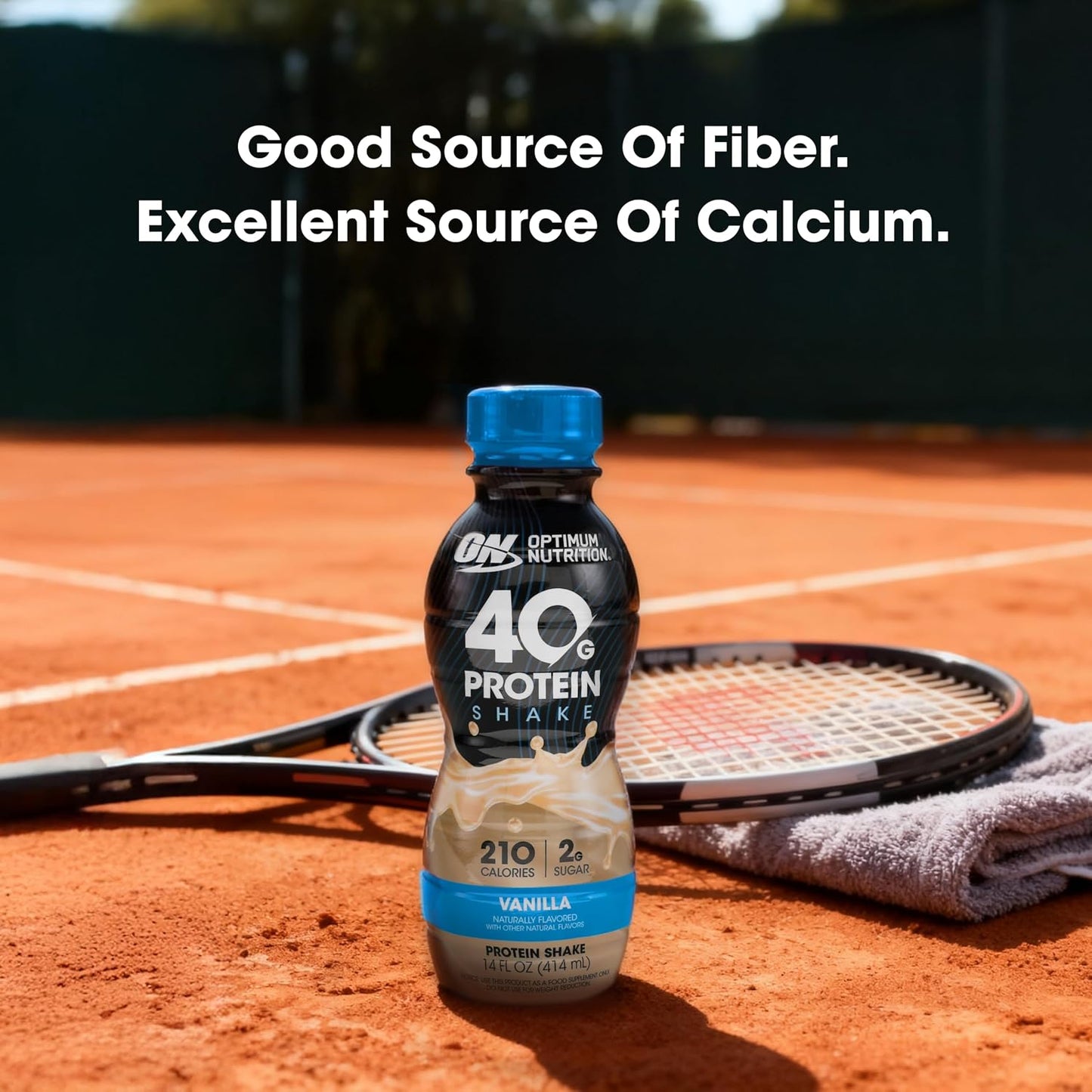Optimum Nutrition 40g Protein Shake, Vanilla, 14 Fl Oz, 12 Ct | Naturally Flavored, On The Go Complete Protein Drink, Supports Muscle Recovery, 40g of Protein per Serving, Gluten Free