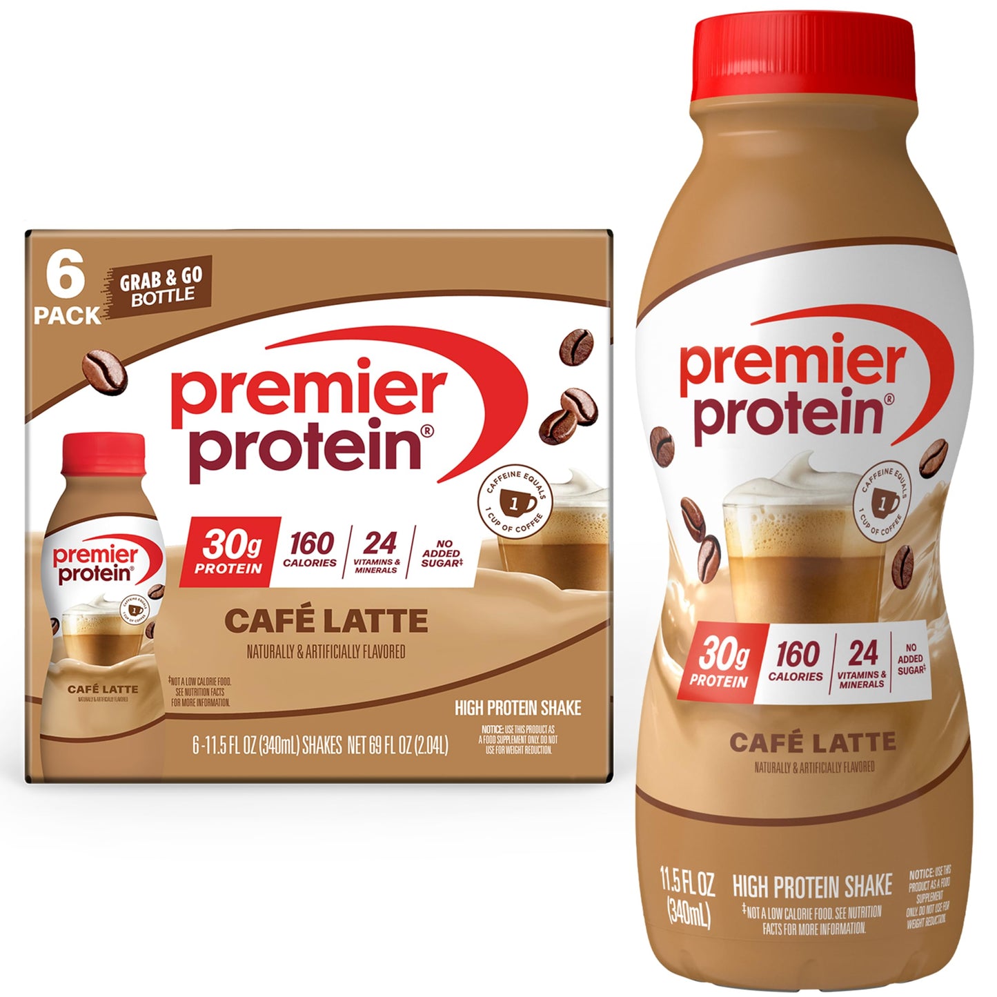 Premier Protein 30g High Protein Shake, Peaches & Cream, 12 Pack