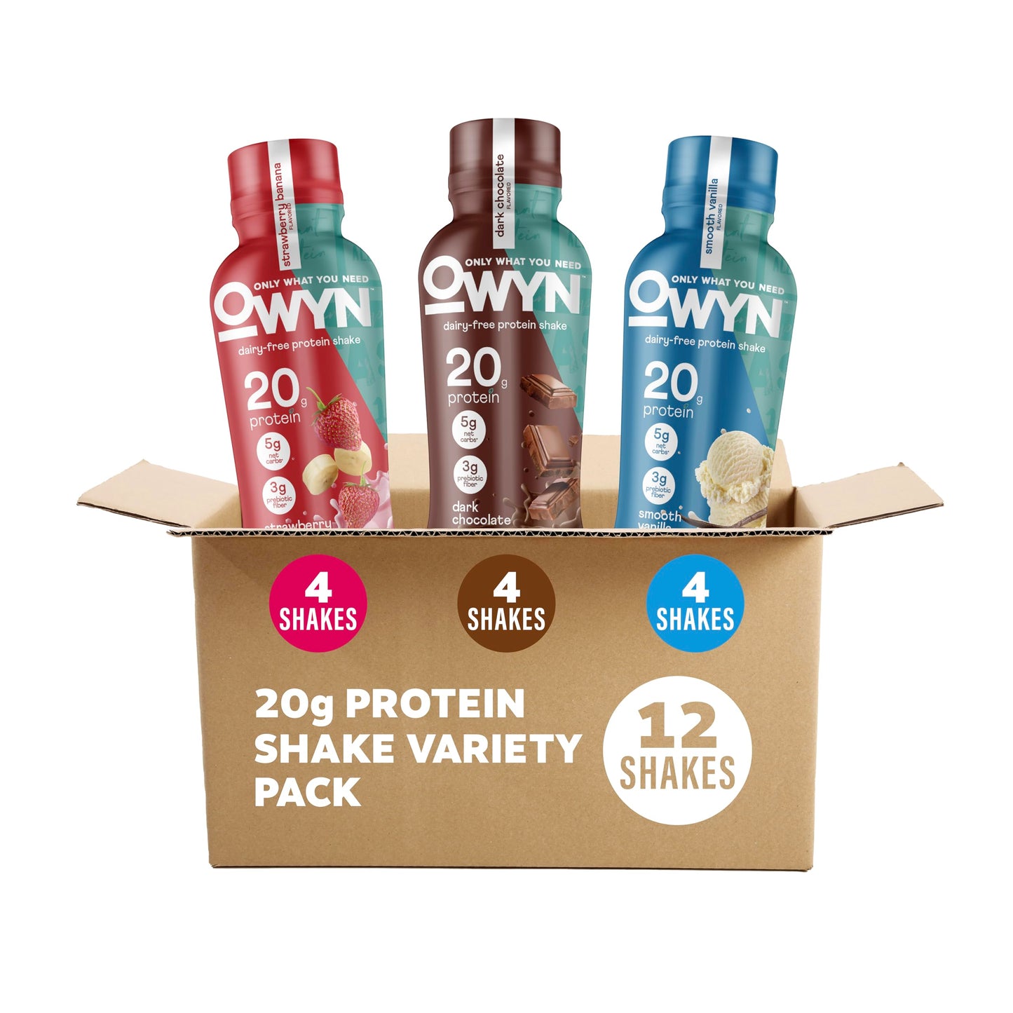 OWYN Only What You Need Strawberry Banana Flavored 20g Protein Shake, 12 Ct