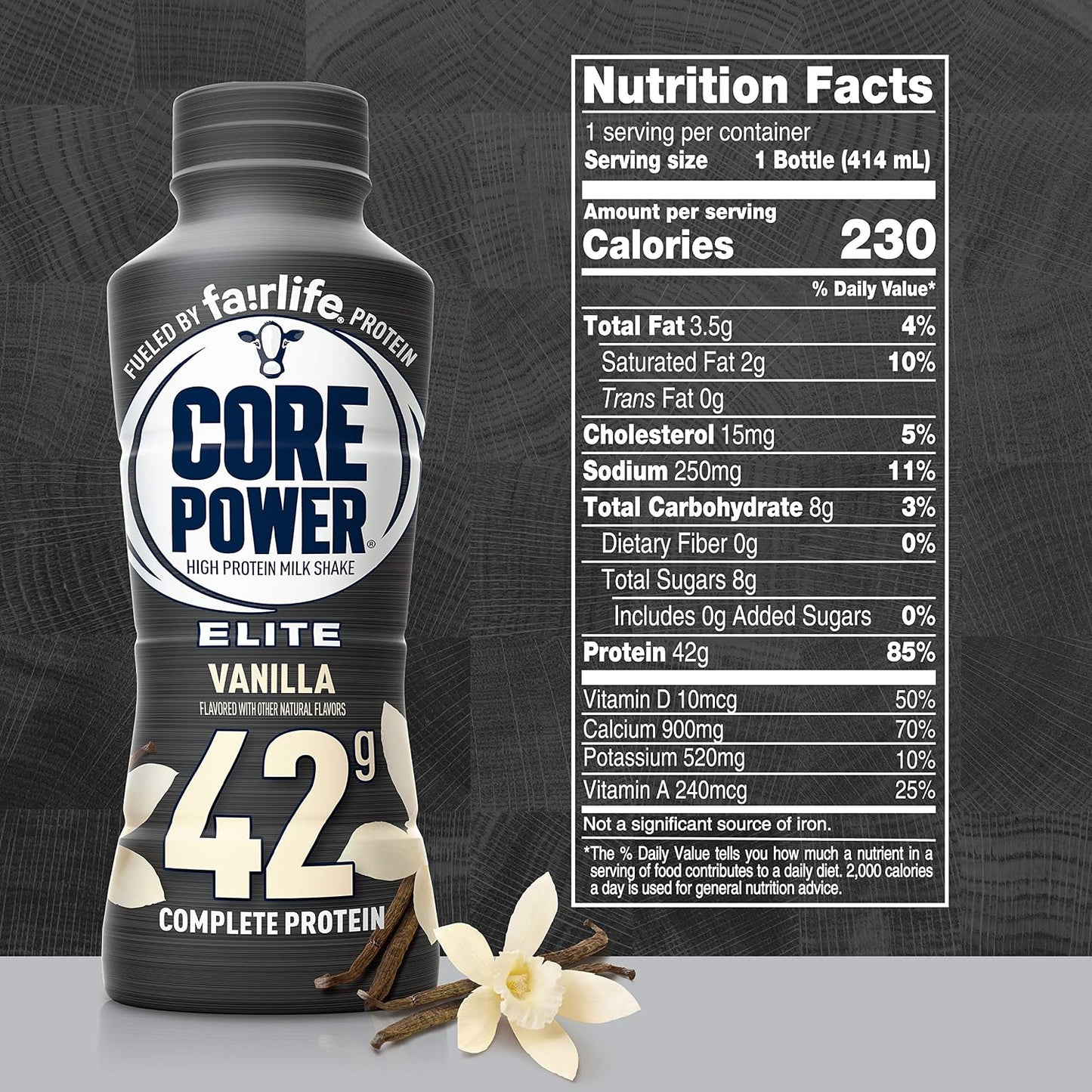 Fairlife Core Power Elite 42g High Protein Milk Shake, Ready To Drink for Workout Recovery, Vanilla, 14 Fl Oz (2 Packs of 12)